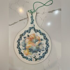 Vintage Kelsey Melamine Chopping  Board artist Charmaine Williamson Round Fruit